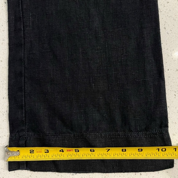 Neesh By D.A.R. Anthropologie LITHUANIAN LINEN Pants Women’s M Black Wide Leg - Picture 9 of 11